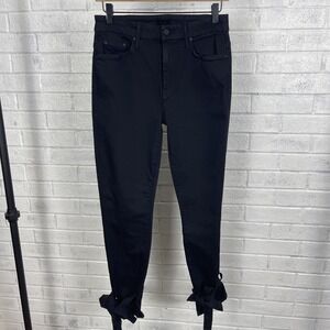 Mother High Waisted Tie Bow Looker Ankle Jeans Not Guilty Wash Womens 28 Luxury